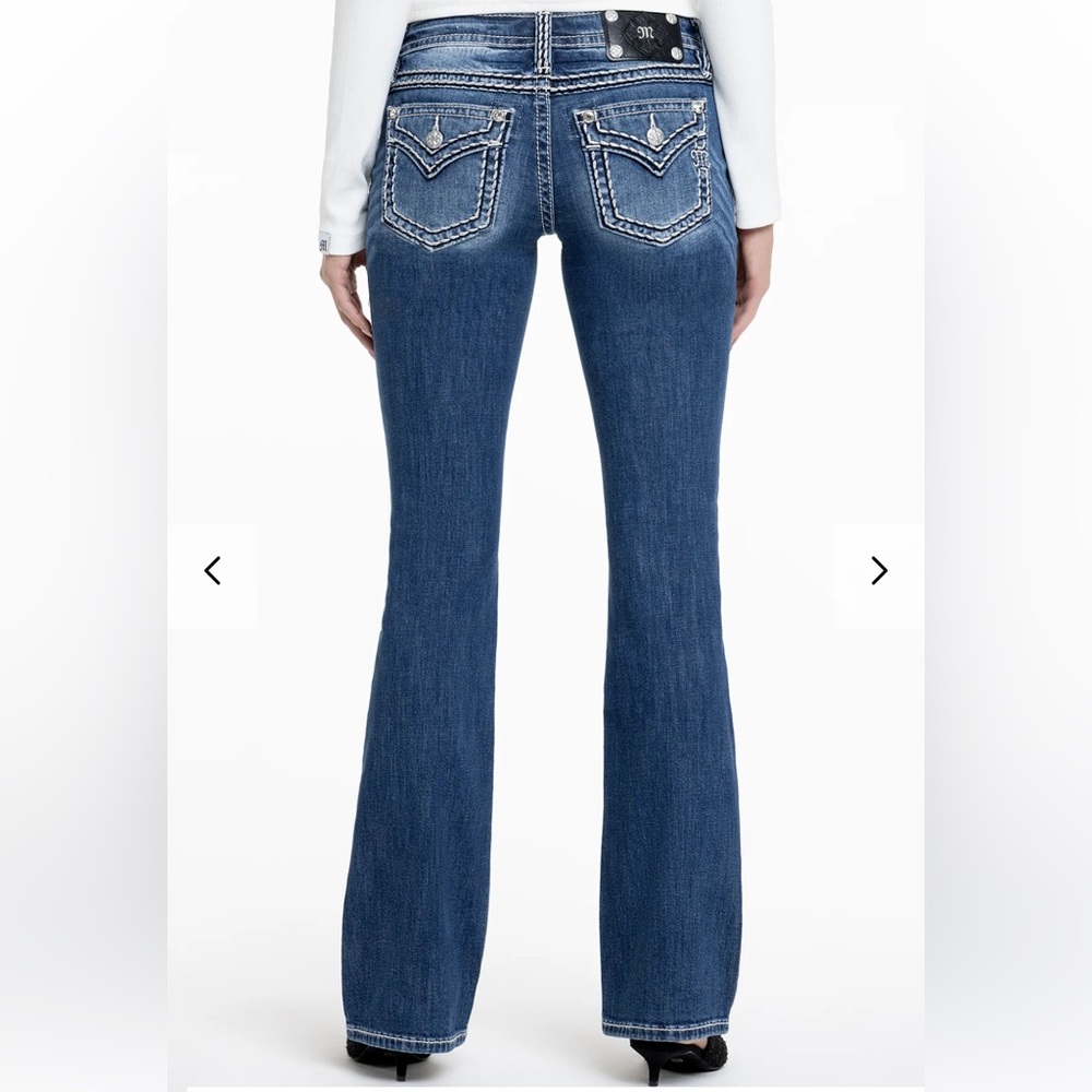 Miss Me Jeans - Cleo Stitched Bootcut - medium blue factory faded Y2K - Picture 2 of 15